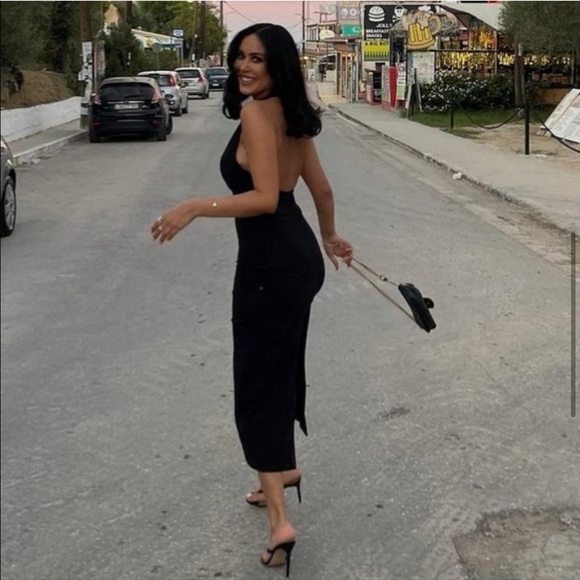 Zara cut out halter black dress size L - Picture 6 of 9